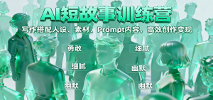 AI短故事训练营:写作搭配人设、素材、Prompt内容,高效创作变现-理想项目库