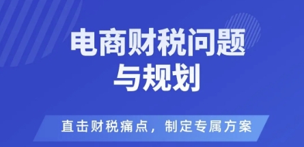 电商企业财税风险与规避，直击财税痛点，制定专属方案-理想项目库