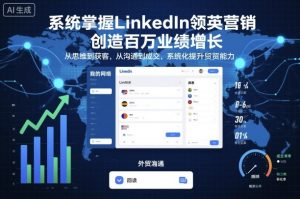 系统掌握LinkedIn领英营销，创造百万业绩增长，从思维到获客，从沟通到成交，系统化提升外贸能力-理想项目库