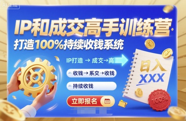 带你成为IP和成交高手的训练营，打造100%持续收钱系统-理想项目库
