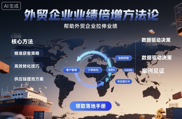 外贸企业业绩倍增方法论，帮助外贸企业拉伸业绩-理想项目库