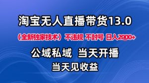 淘宝无人直播13.0,公域私域技术,不封号,不违规布局下半年旺季赛道,日入1K+(独家技术)【揭秘】-理想项目库