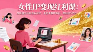 女性IP变现红利课：从赛道分析到商业闭环，手把手教IP孵化，年利润100万-理想项目库