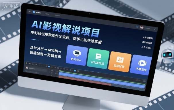 AI影视解说项目，电影解说爆款制作全流程，新手也能快速掌握-理想项目库