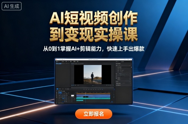 AI短视频创作到变现实操课，从0到1掌握AI+剪辑能力，快速上手出爆款(更新10月)-理想项目库