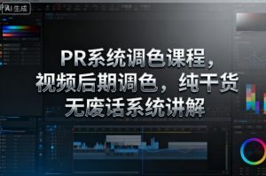 PR系统调色课程,视频后期调色,纯干货无废话系统讲解-理想项目库
