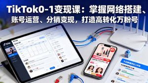 TikTok0-1变现课:掌握网络搭建、账号运营、分销变现,打造高转化万粉号-理想项目库