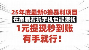 25年底最新0撸暴利项目，在家躺着玩手机也能赚钱，1元提现秒到账，有手…-理想项目库