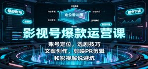 影视号爆款运营课:账号定位,选剧技巧,文案创作,剪映PR剪辑和影视解说避坑-理想项目库