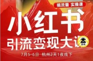 小红书引流变现7月线下大课,一次性讲透小红书笔记、矩阵、投放、引流、转化的全流程SOP-理想项目库