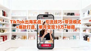 「TikTok出海实战」引流技巧+带货模式+爆款打造,单月变现10万+秘籍-理想项目库