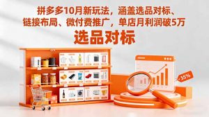 拼多多10月新玩法,涵盖选品对标、链接布局、微付费推广,单店月利润破5万-理想项目库