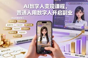 AI数字人变现课程,普通人用数字人开启副业-理想项目库