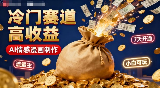 公众号冷门赛道，用AI做情感漫画，7天开通流量主，操作简单，小白可玩-理想项目库