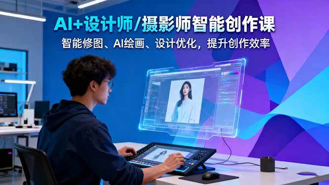 AI+设计师/摄影师智能创作课：智能修图、AI绘画、设计优化，提升创作效率-理想项目库