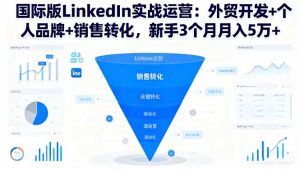 国际版LinkedIn实战运营:外贸开发+个人品牌+销售转化,新手3个月月入5万+-理想项目库