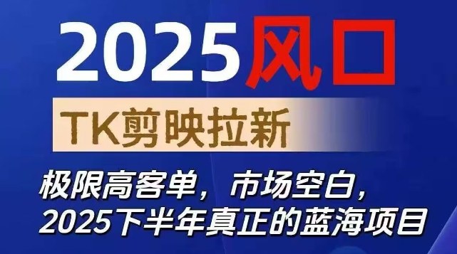 2025风口TK剪映capcut拉新项目，极限高客单，市场空白，2025下半年真正的蓝海项目-理想项目库