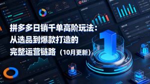 拼多多日销千单高阶玩法:从选品到爆款打造的完整运营链路(10月更新-理想项目库