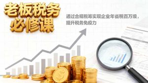 老板税务必修课，通过合规税筹实现企业年省税百万级，提升税务免疫力-理想项目库