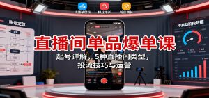 直播间单品爆单课：起号详解，5种直播间类型，投流技巧与运营-理想项目库