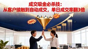 吸金成交营销必杀技：从客户接触到自动成交，单日成交率翻3倍-理想项目库