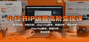小红书IP运营高阶变现课:账号包装,对标分析,plog/vlog脚本,数据分析,商业接单-理想项目库