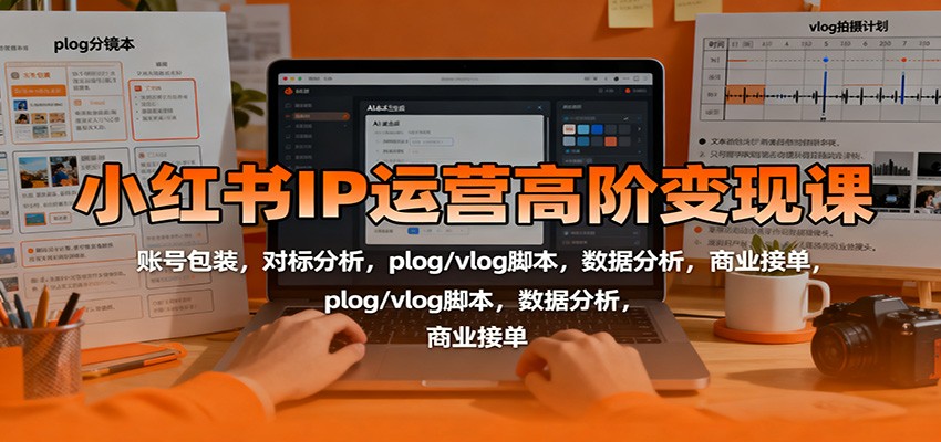 小红书IP运营高阶变现课：账号包装，对标分析，plog/vlog脚本，数据分析，商业接单-理想项目库