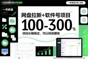 网盘拉新+软件号项目，一天收益100-300，项目长期稳定，可以持续賺钱-理想项目库