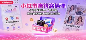 小红书赚钱实操课：5大变现路径+广告渠道，爆品内容制作+辅助工具使用-理想项目库