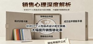 销售心理深度解析：针对37个人性弱点设计成交策略，大幅提升销售转化率！-理想项目库