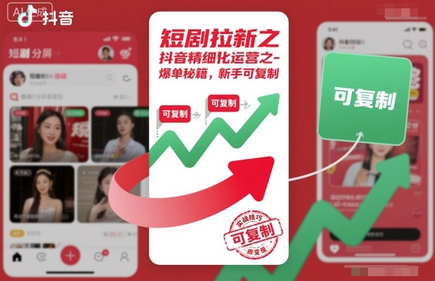 短剧拉新之抖音精细化运营之爆单秘籍，新手可复制-理想项目库