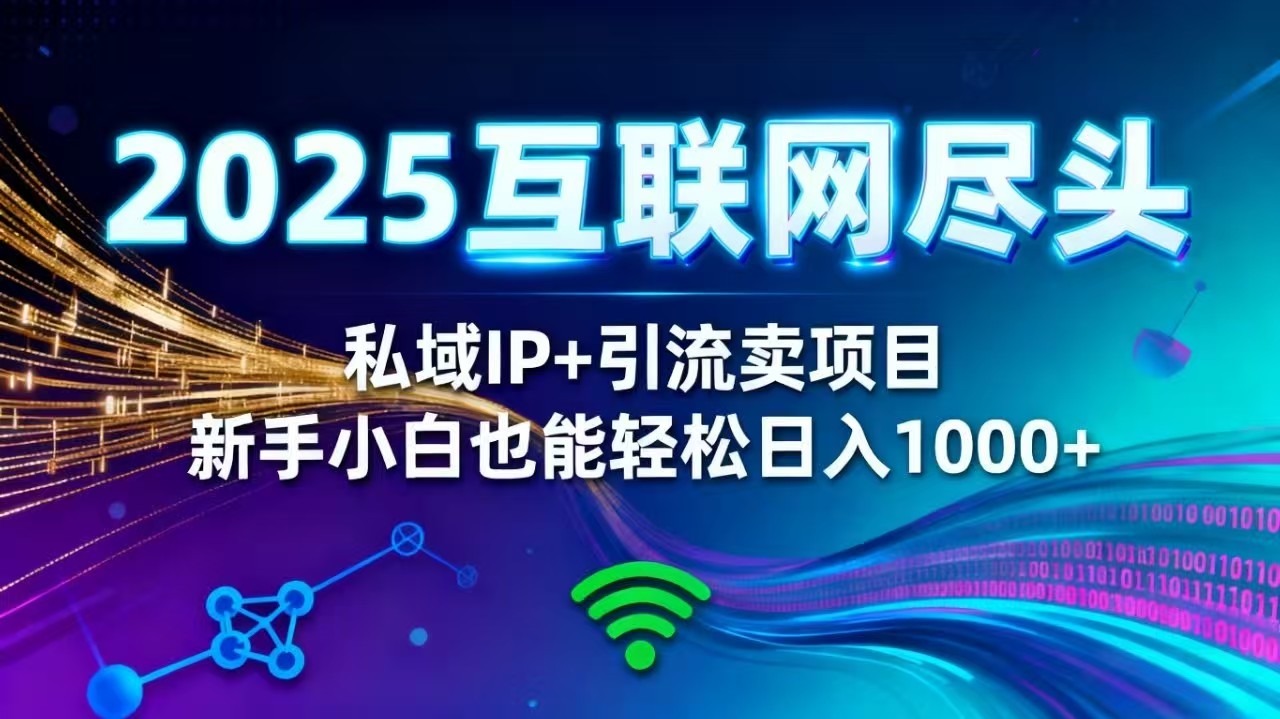 2025网创尽头王炸项目！私域 IP + 精准引流，新手小白在家躺赚日入 1000+-理想项目库