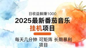 2025年最新番茄音乐人挂机项目,每天几分钟,月入1000+,可矩阵,一台…-理想项目库