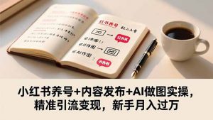 小红书养号+内容发布+AI做图实操，精准引流变现，新手月入过万-理想项目库