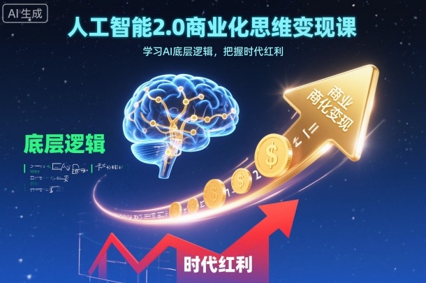人工智能2.0商业化思维变现课，学习AI底层逻辑，把握时代红利-理想项目库