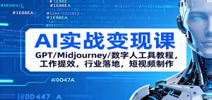 AI实战变现课：GPT/Midjourney/数字人工具教程，工作提效，行业落地，短视频制作-理想项目库