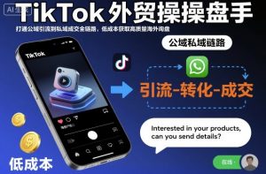 TikTok外贸操盘手，打通公域引流到私域成交全链路，低成本获取高质量海外询盘-理想项目库