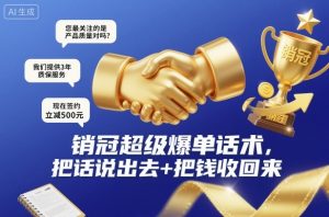 销冠超级爆单话术，把话说出去+把钱收回来-理想项目库