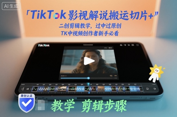 TikTok影视解说搬运切片+二创剪辑教学，过中过原创，TK中视频创作者新手必看-理想项目库