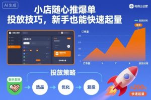 小店随心推爆单投放技巧，新手也能快速起量-理想项目库