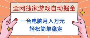 全网独家游戏自动掘金，一台电脑月入1W+，轻松简单稳定，适合新手小白【揭秘】-理想项目库