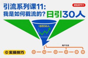 引流系列课11：我是如何截流的？日引30人【文档】-理想项目库