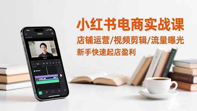 小红书电商实战课：店铺运营/视频剪辑/流量曝光，新手快速起店盈利-理想项目库