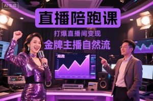 直播陪跑课，金牌主播自然流打爆直播间，复制高变现玩法-理想项目库