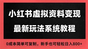 2025小红书虚拟资料最新开店运营教程，搜索流变现玩法，一人多店0成本…-理想项目库