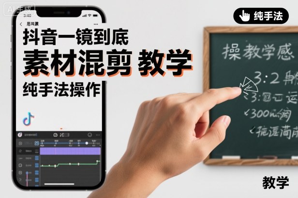 抖音一镜到底素材混剪教学，纯手法操作-理想项目库