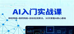 AI入门实战课:神经网络+卷积网络+目标检测算法,30天掌握AI核心基础-理想项目库