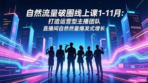 自然流量破圈线上课1-11月:打造运营型主播团队 直播间自然流量爆发式增长-理想项目库