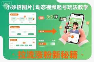 小妙招图片+动态视频起号玩法教学,拉流涨粉新秘籍-理想项目库