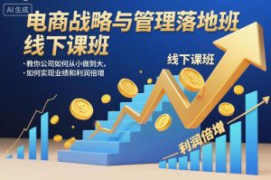 电商战略与管理落地班线下课,教你公司如何从小做到大,如何实现业绩和利润倍增【录音】-理想项目库